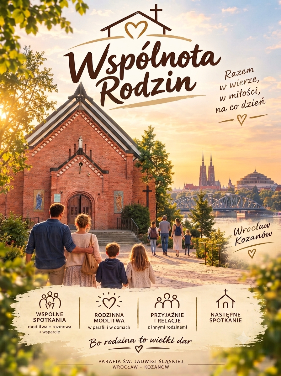 Wspólnota Rodzin – Razem w wierze, w miłości, na co dzień. Parafia św. Jadwigi Śląskiej Wrocław-Kozanów